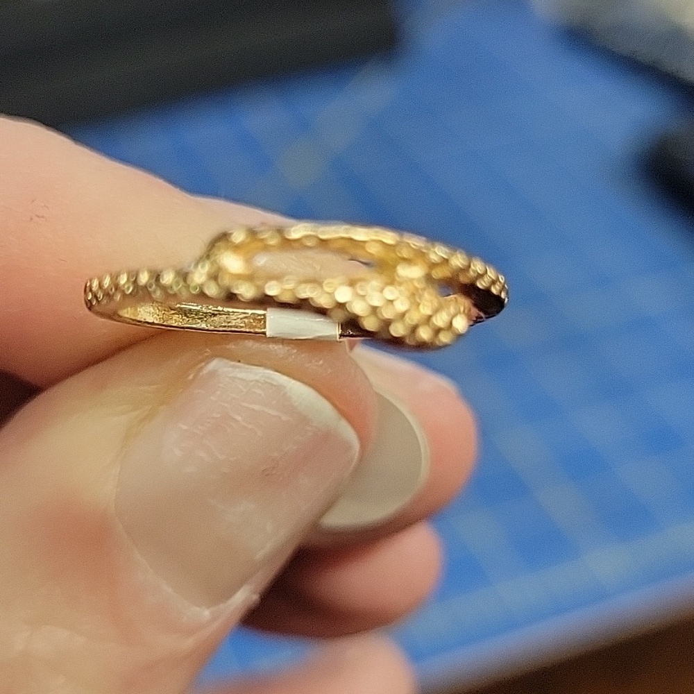 Snake Gold Tone Ring Size 7.5